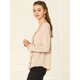 thumbnail image 4 of Allegra K Blusa Con Volantes De Gasa Top Manga Larga Camisa De Oficina De Trabajo Elegante Para Mujeres Albaricoque M Unique Bargains Blusa, 4 of 6