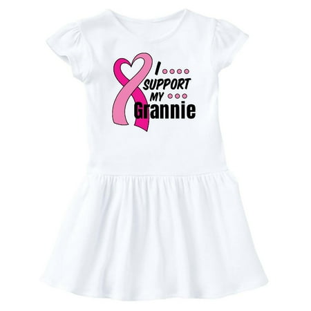 

Inktastic Breast Cancer Awareness I Support My Grannie Pink Ribbon Gift Baby Girl Dress