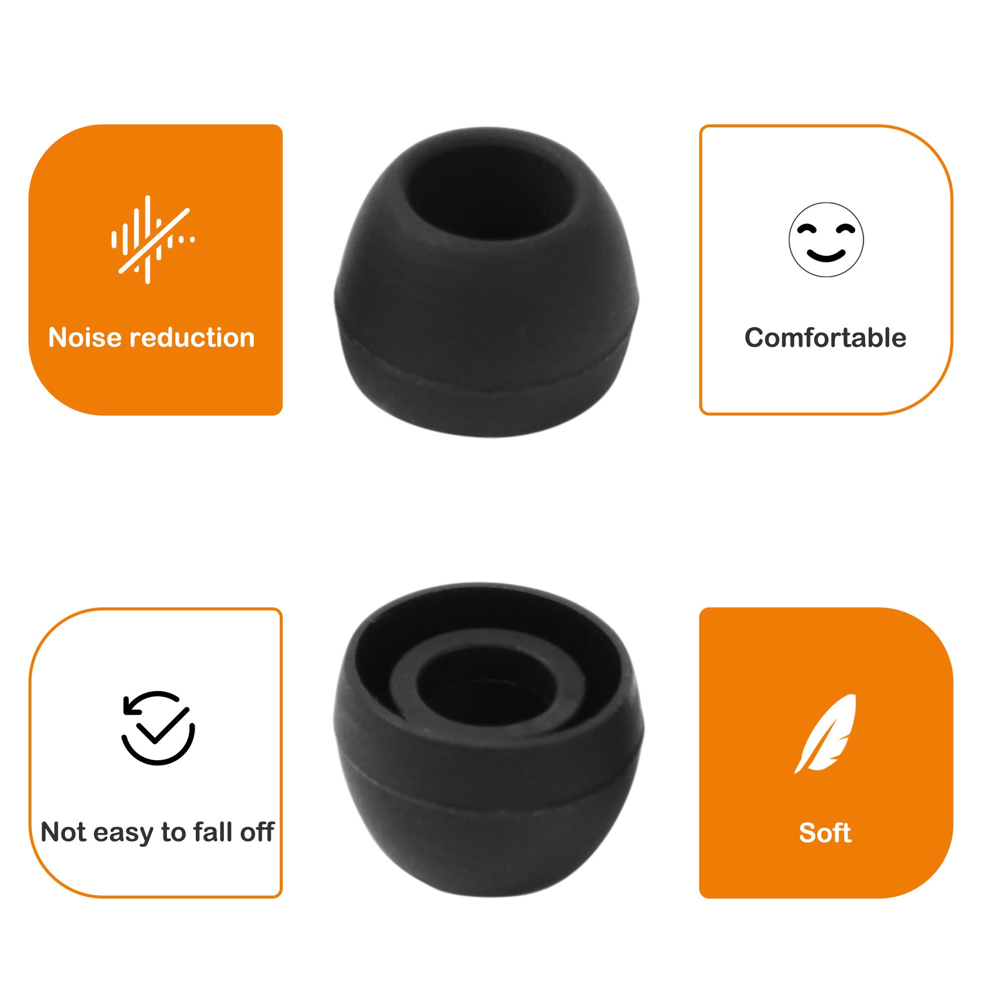 Silicone Earbud Tips Replacement For Soundpeats & Multiple Brands | 6 Pairs