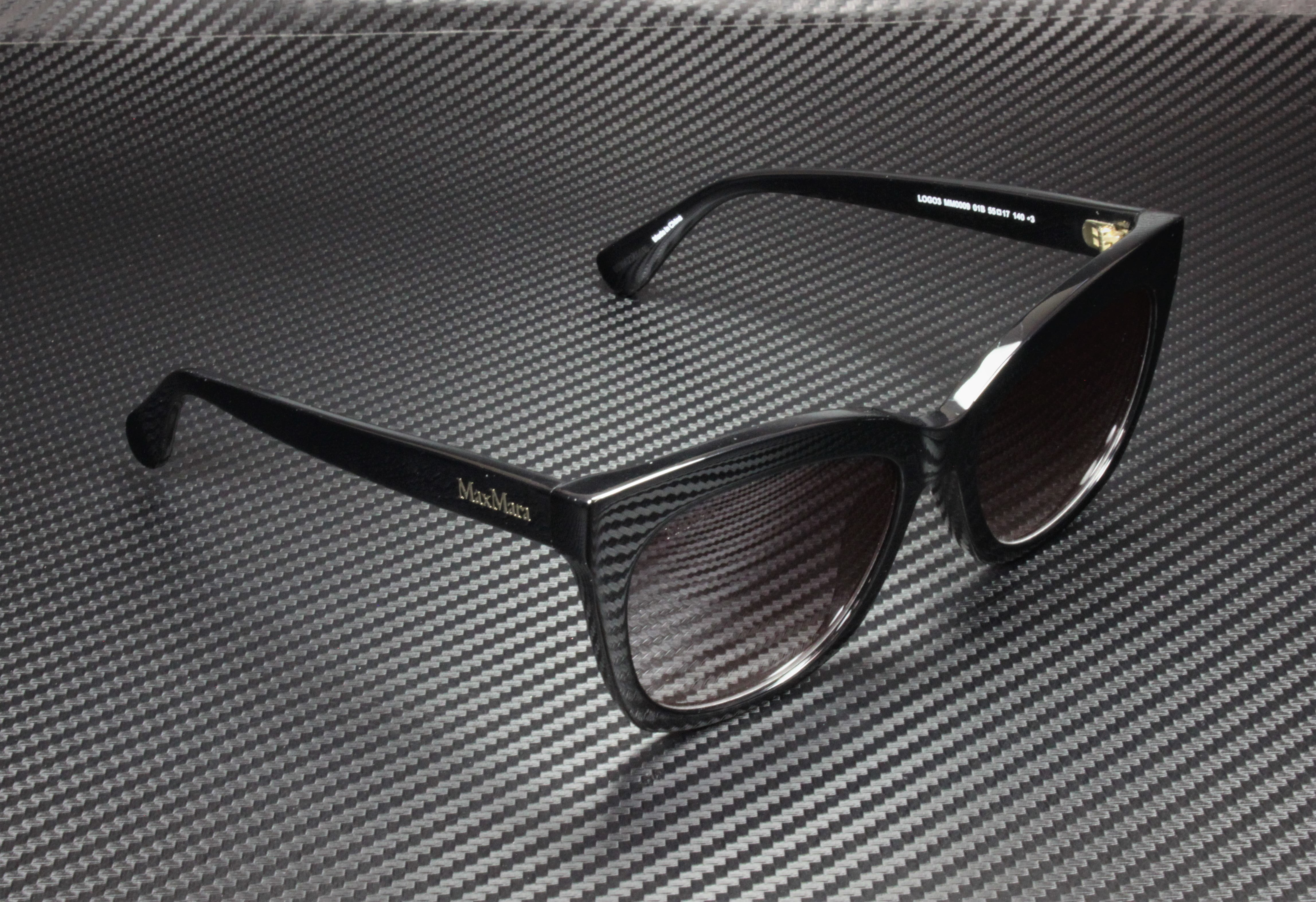 MAX MARA MM0009-01B-55 Sunglasses Size 55mm 140mm 17 black shiny SUNGLASSES Max Mara Black Sunglasses for Women for sale | eBay main image 4