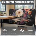 thumbnail image 4 of XYZCANDO Floral RV Dinette Cushions Comfortable Camper Accessories for Inside Bench Seat Cover Stretchable Couch Cover 2 Cushion Sofa Loveseat Slipcovers 1 Backrest Cover and 1 Bench Cover Black, 4 of 7