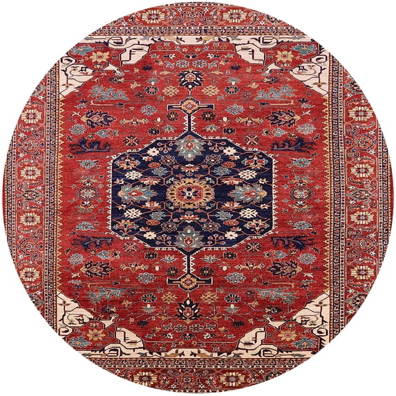 Ahgly Company Machine Washable Indoor Round Industrial Modern Light Copper Gold Area Rugs, 3' Round