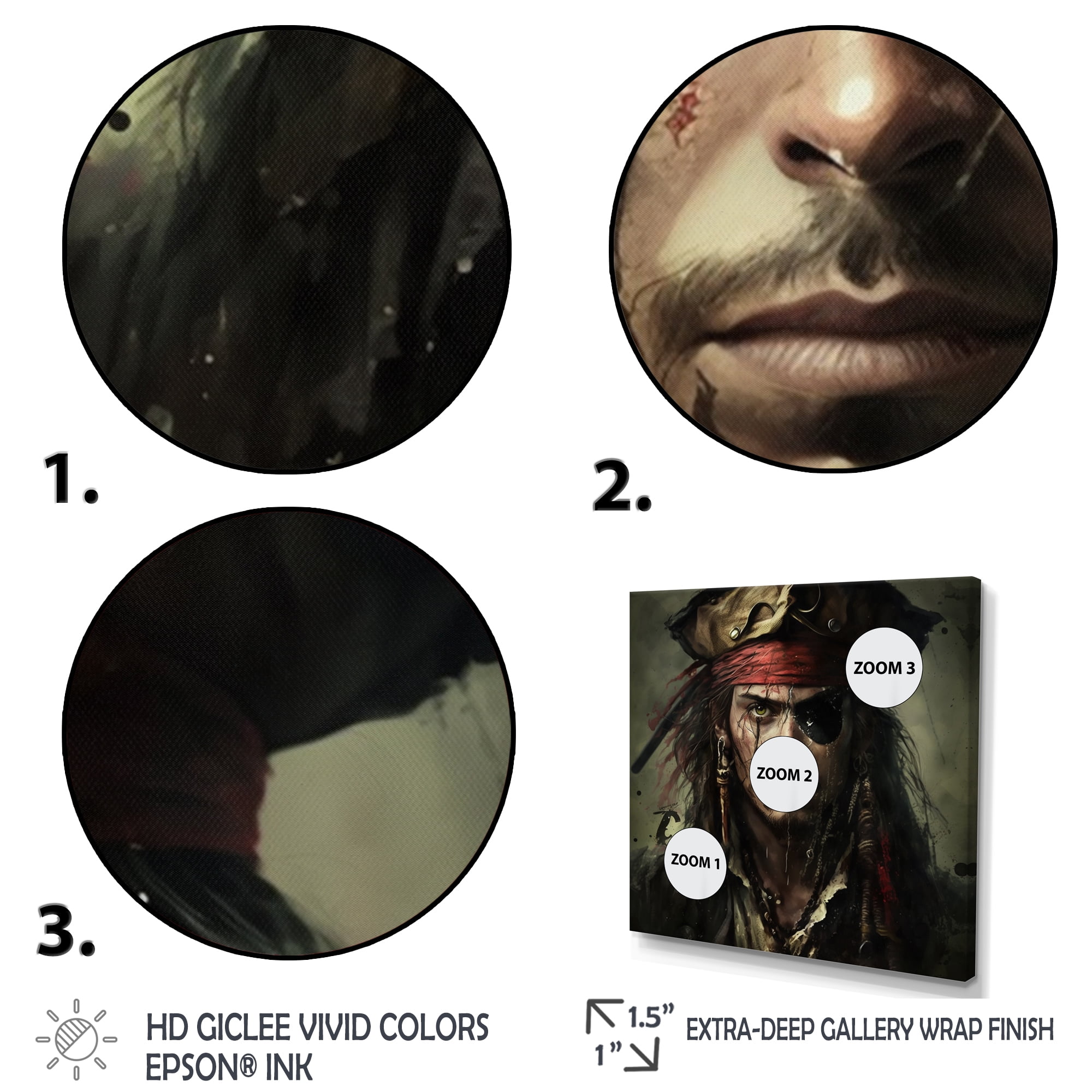 Designart Portrait Of Pirate Canvas Wall Art
