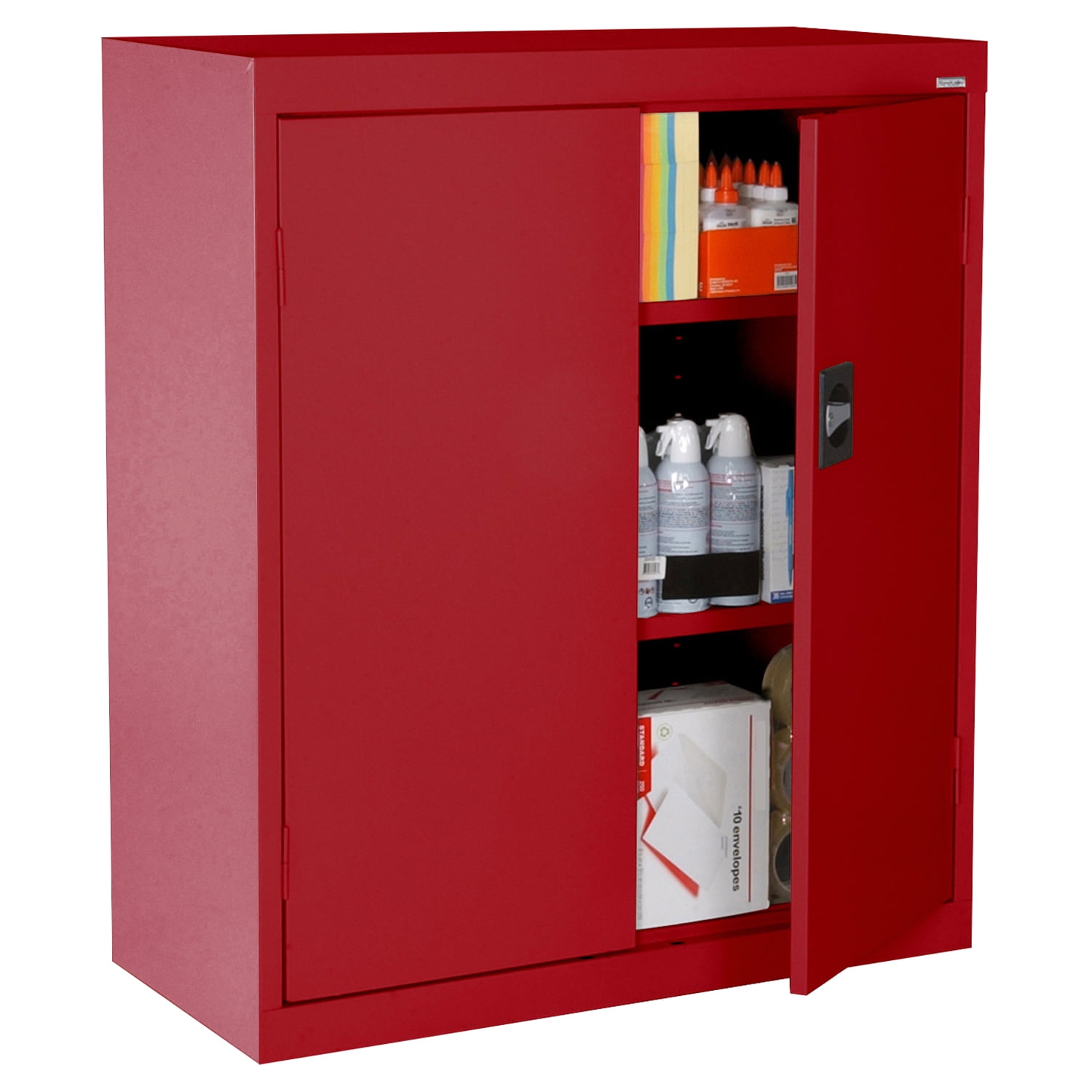 Sandusky Heavy-Duty All Welded Steel Garage Storage Cabinet, Red