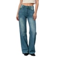 thumbnail image 2 of YTCAMLO Straight Leg Jeans for Women Classic Stretchy Relaxed Fit Denim Pants with Pockets Baggy High Waisted Trousers, 2 of 9