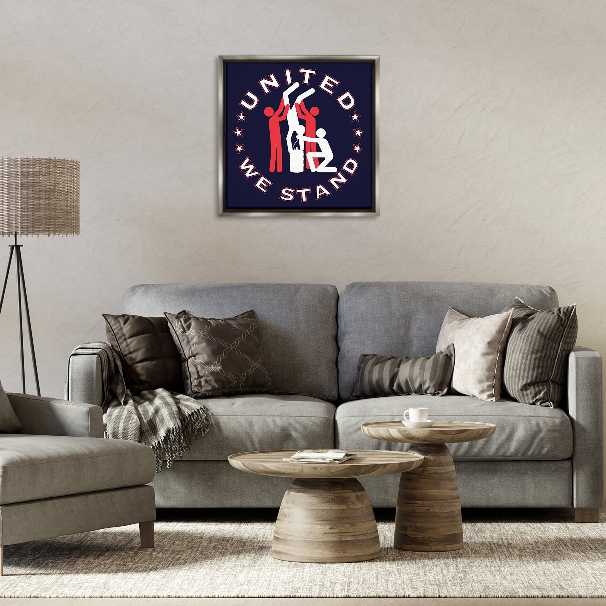 Stupell Industries Funny Keg Stand Novelty & Humor Painting Gray Floater Framed Canvas Art Print Wall Art, 25 x 25