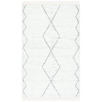 SAFAVIEH Casablanca Amy Diamond Cotton Area Rug, Ivory/Grey, 4' x 6'