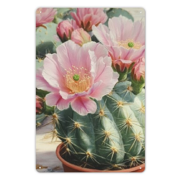 Heduofu 12X8 Inch Vintage Bohemian Cactus Tin Sign For Home Decor, Used for Home Walls, Living Rooms, Bedrooms