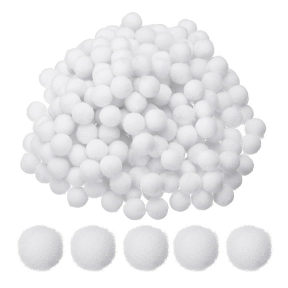 0.3inch Pom Poms for Crafts, 2000pcs Small Pompoms for Crafts Mini Puff Balls Bulk High Elasticity Fuzzy Balls for Hats Christmas Art, White