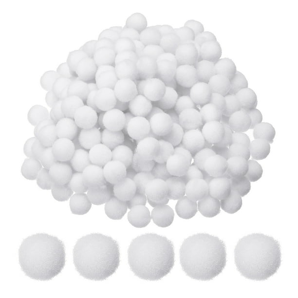 Pom Poms de 0.3 pulgadas para manualidades, 2000 piezas de pompones pequeños, bolas esponjosas para sombreros y arte navideño, blancas