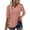 Pink, variant on LADIGASU Women Sexy Short Sleeve Sequins Loose Polluer Solid V-Neck Blouse Shirt