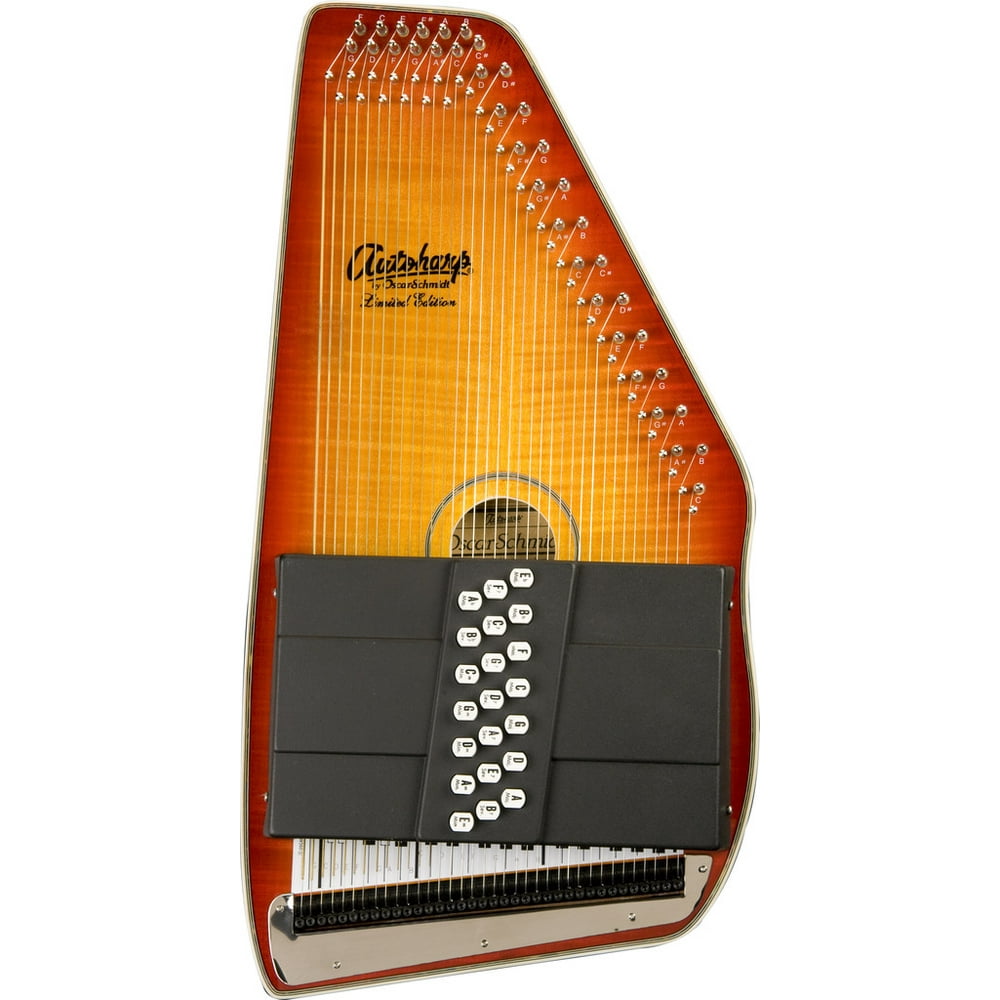 Oscar Schmidt 21 Chord Autoharp, Flame Maple Top, Honey Sunburst