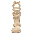 thumbnail image 2 of BLISSFUL STEP Women's Solid Color Lace up Mid Block Heels Sandals, 2 of 7