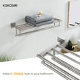 thumbnail image 5 of KOKOSIRI 24 Inch Towel Shelf with Double Towel Bars Bathroom Towel Rack Towel Holder Wall Mounted SUS 304 Stainless Steel Brushed Nickel B6005BR-L24, 5 of 7