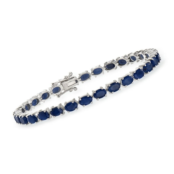 Ross-Simons 16.00 ct. t.w. Sapphire Tennis Bracelet in Sterling Silver, Women's, Adult