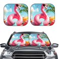 thumbnail image 2 of Zufioo Tropical Flamingo Pool Float Print Folding Car Windshield Sun Visor, Anti-ultraviolet Sun Visor, Suitable for Trucks, Vans Car Accessories-Medium, 2 of 6