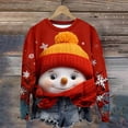 thumbnail image 1 of Aqestyerly Femmes Manches Longues Noël Top Femmes Imprimé Col Rond à Manches Longues Top Pull Ample, 1 of 4