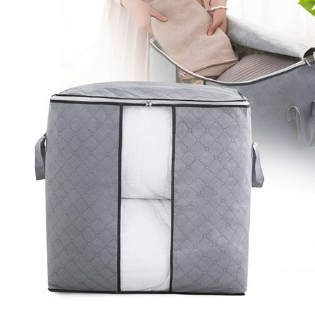 Hang Bin Clear Window - EEEKit Foldable Storage Bag Organizers,Waterproof Anti-Mold Moisture Proof Clothes Storage Container Zipper Bag with Clear Window Carry Handles for Blanket Comforter Bedding