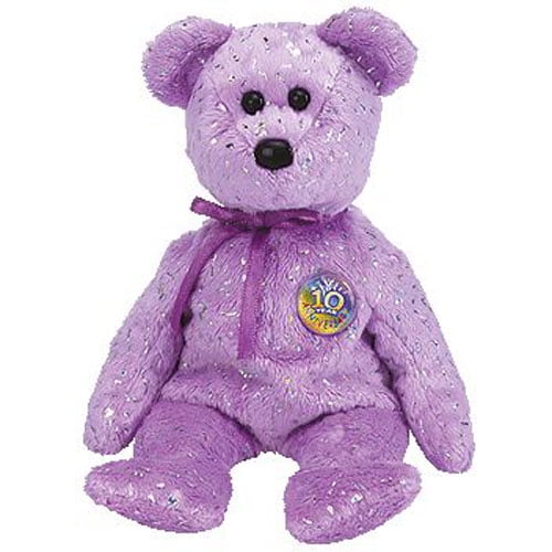 TY Beanie Baby DECADE the Bear (Purple Version) (8.5 inch)