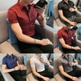 thumbnail image 6 of Men Casual Business Button Down Slim Fit Dress Shirts Short Sleeve Formal Blouse, 6 of 11