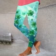 thumbnail image 2 of QATAINLAV Womens St Patricks Day Leggings Casual High Waisted Tummy Control Workout Leggings Novelty Shamrock Leaves Print Soft Yoga Pants on Sale Clearance Green XL, 2 of 5