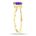 thumbnail image 2 of SZUL Women's Emerald Cut Amethyst and Diamond Sparkle Ring in 10K Yellow Gold, 2 of 5