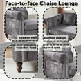 81 Inch Chenille FacetoFace Chaise Lounge with Two Pillows, 2Seater