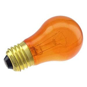 Industrial Performance Specialty/Novelty 40A15/TA,130 Volt, E26 Base, Painted Transparent Amber Light Bulb