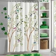 thumbnail image 4 of Shower Curtain, Spring Birds on Trees Waterproof Shower Curtain Set with Hooks for Bathroom Showers,Stalls and Bathtubs,36x72In Cartoon Animal Plants, 4 of 9