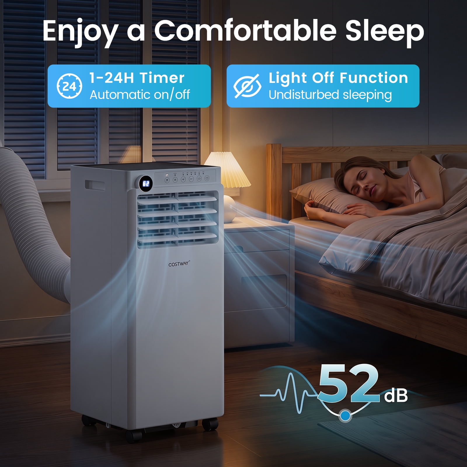Costway 9000 BTU Portable Air Conditioner,4-in-1 Portable AC Unit with Dehumidifier, Fan