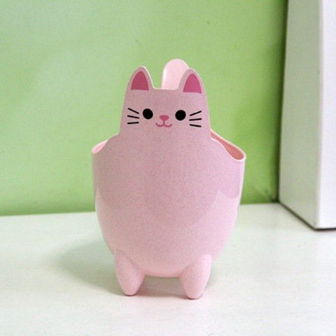 Cubo de almacenamiento de artículos diversos engrosado, pequeño, para bolígrafos, con dibujos animados de animales, para escritorio, pequeño, creativo, para el hogar, para mujer