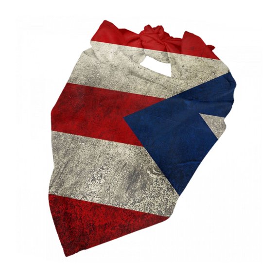 Retro Puerto-Rico-Flag Puppy Bandana Printing Dog Bib Scarf For Small Medium Large Dogs Cats Pets
