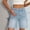 *Light Blue, variant on Women's Elastic Waist Denim Knee Length Shorts with Pockets,Casual Jean Bermuda Pants Blue,Womens Plus XL