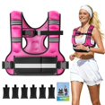 thumbnail image 1 of Chaleco con peso ajustable para mujer, chaleco con peso en forma de U de 6 a 12 libras con 6 bolsas de arena de hierro, chaleco con hombreras extendidas y bolsillos adicionales para correr, caminar y, 1 of 1