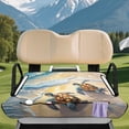 thumbnail image 3 of Yuyamidu Beach Sea Turtle Golf Cart Seat Covers for 2 Seats Seaside Golf Cart Towel Seat Covers with Front Pockets Breathable Club Car Golf Cart Accessories Cooling in Summer, 3 of 7