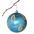thumbnail image 2 of Perfect Holiday Handpainted 1-Piece Shatterproof Christmas Ornament Set, 3.9-Inch, Purple Matte Ball with Peacock and Acrylic Diamond, 2 of 4