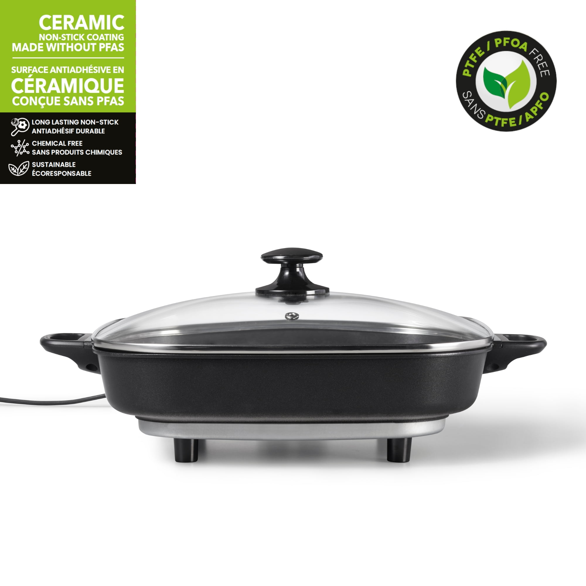 Starbasix Electric Skillet - 12" x 12", Ceramic Coating