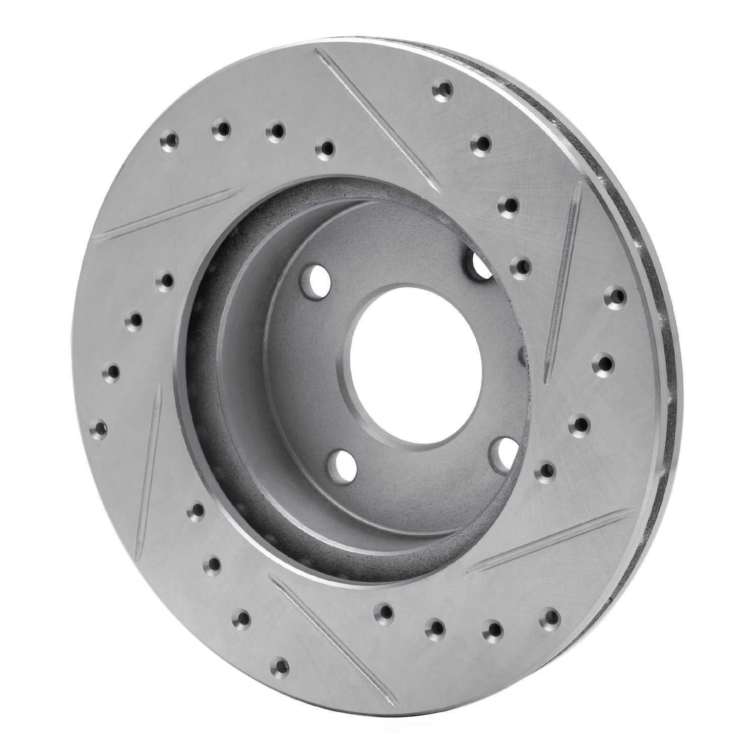 Dynamic Friction Company 631-57000L DFC Brake Rotor - Drilled And Slotted - Silver