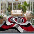 thumbnail image 3 of 3x5 Washable Area Rugs,Watercolor Colorful Geometric Swirls Non-Slip Ultra Soft Rug Large Indoor Carpet,Modern Red White Grey Black Floor Rugs for Home Living Room Bedroom Dining Room Office, 3 of 9