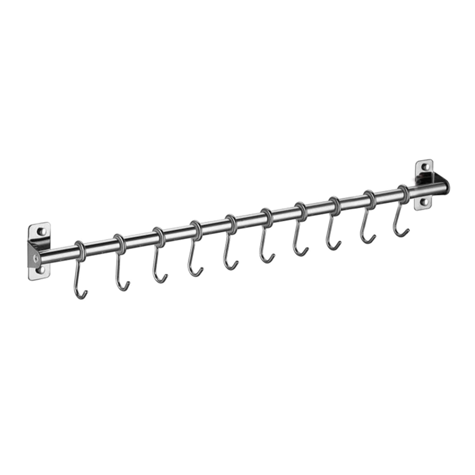 jklymm Metal Kitchen Utensil Rack Stainless Steel Hanging Hooks Wall Mounted Coat Hanger Bathroom