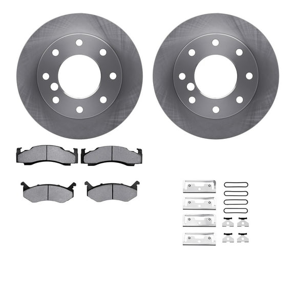 Dynamic Friction Company Front Brake Rotors with Heavy Duty Brake Pads includes Hardware 6212-40399