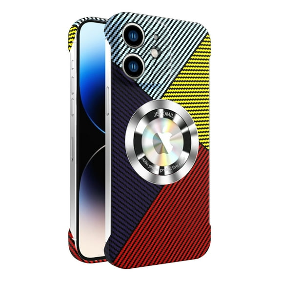 for Apple iPhone 12 Magnetic Case Cover, Wireless Charging Camera Lens Protector Ultra Slim Fit Carbon Fiber Lightweight Phone Case for Apple iPhone 12 - Red