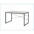 thumbnail image 2 of Desks Industrial Style Writing Desk 47”W x 22”D x 28”H Antique White Wood Top Black Metal Frame | Antique White, Metal, 2 of 5