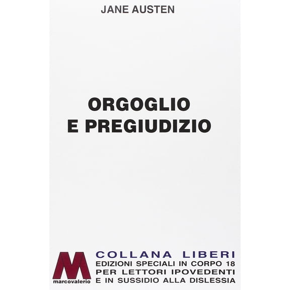 Jane Austen Orgoglio e pregiudizio. Ediz. per ipovedenti (Paperback)