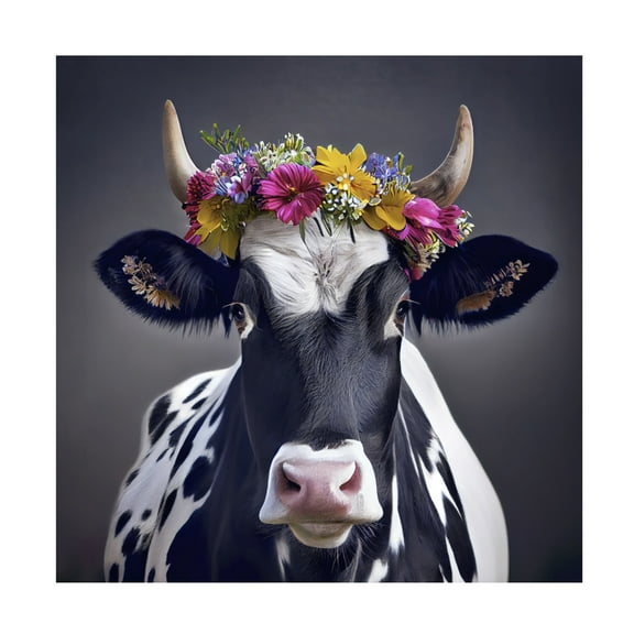 Canvas Wall Art - Sasha 'Flower Crown II' Wall Art for Living Room, Bedroom, or Office Décor by Trademark Fine Art - 14 x 14 Inches