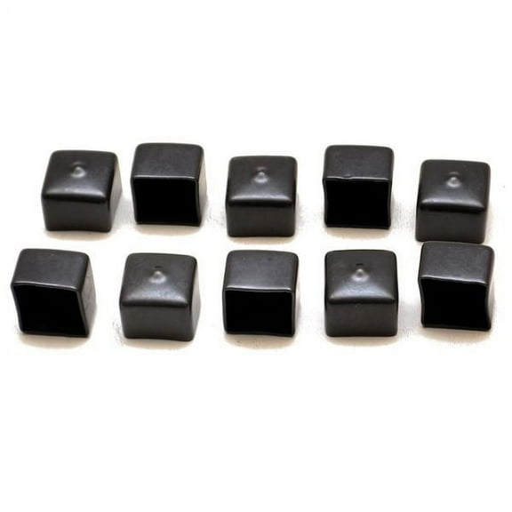 Boat Rail Caps | Pole Covers Black 1 x 1 Inch Rubber (Set of 10)