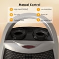 thumbnail image 3 of 750W/1500W Ceramic Space Heater, Electric Portable Heater Fan with Thermostat, Mini Indoor Heating for Home Dorm Office Desktop Kitchen, Ideal Valentine's Day Gift, 3 of 12