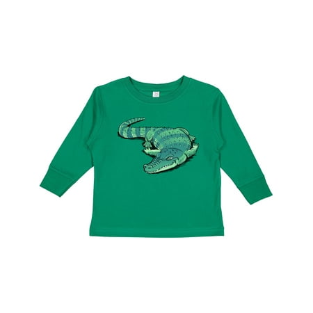 

Inktastic Cute Sleepy Alligator Green Alligator Design Gift Toddler Boy or Toddler Girl Long Sleeve T-Shirt