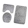 thumbnail image 4 of 3 Pieces Non-slip Bath Mat Rug Toilet Lid Cover Heart-Grey, 4 of 8