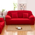 thumbnail image 2 of Nvzi 1 piece Red universal sofa cover, 74.8-90.55-inch universal elastic three seat sofa cover, durable and stretchable furniture cover, fashionable solid color sofa elastic cover, 2 of 5